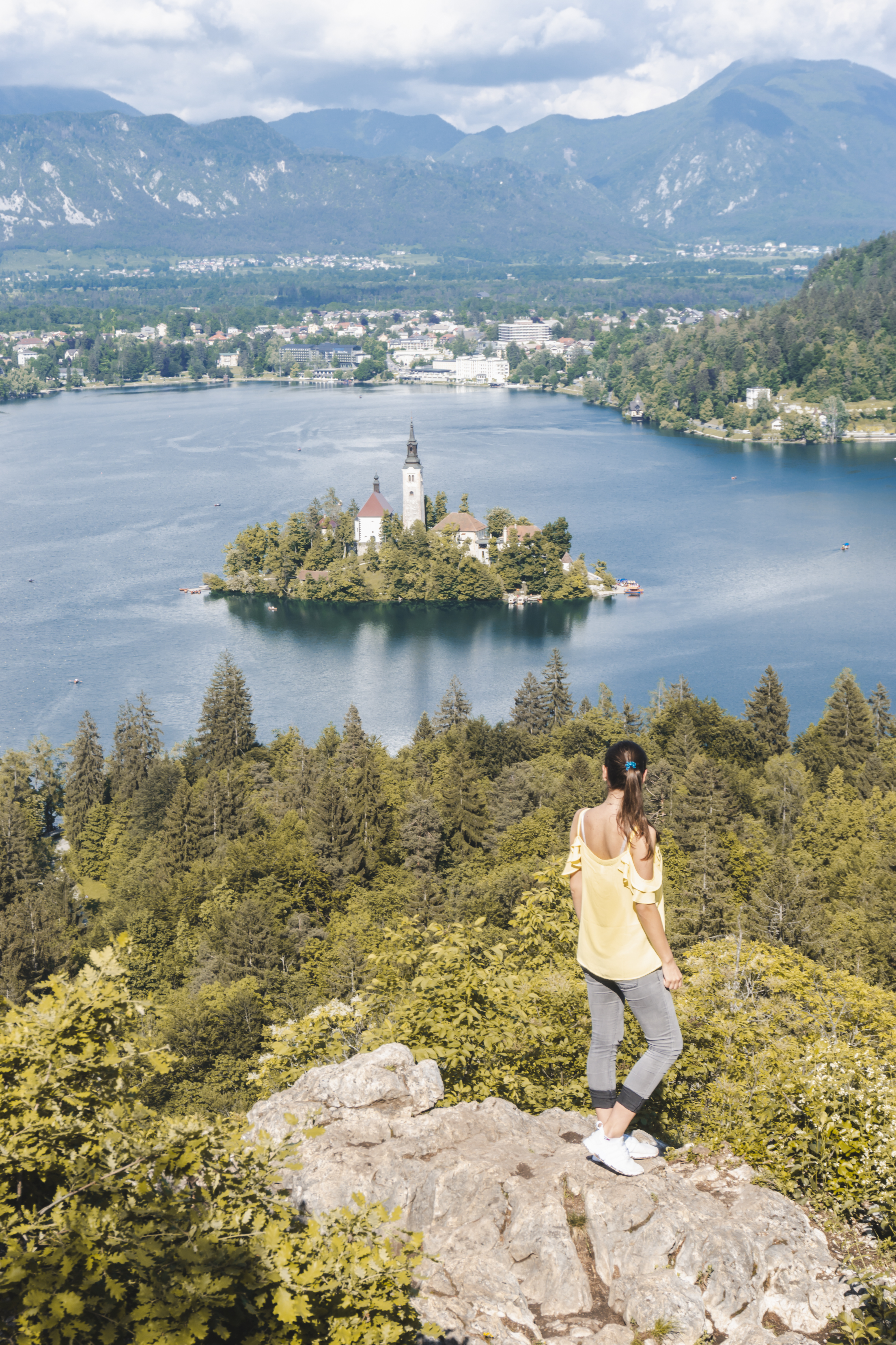 Punkt widokowy nad jeziorem Bled Słowenia