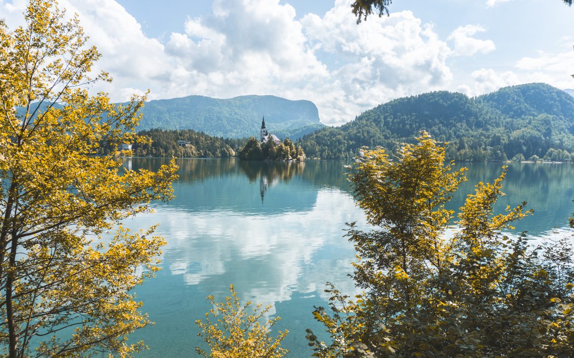 Wyspa na jeziorze Bled Słowenia