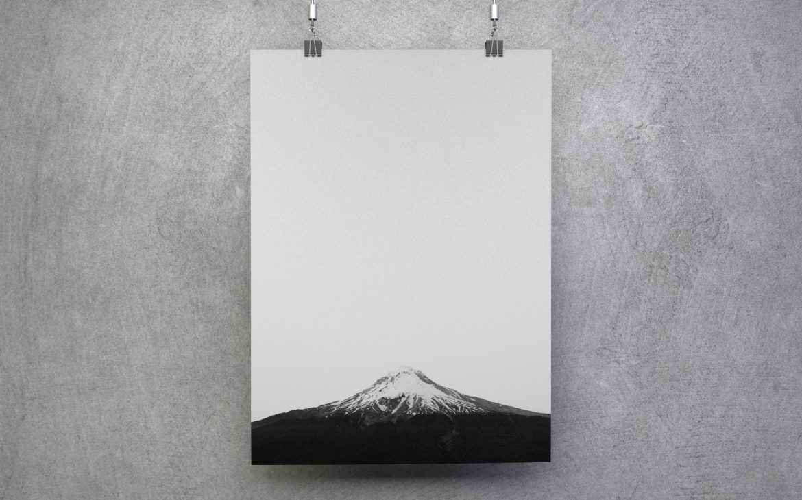 Darmowy minimalistyczny plakat do ściągnięcia wulkan